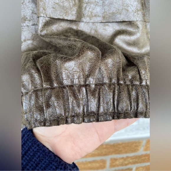 PLANET By LAUREN G VEGAN LEATHER CUT OUT METALLIC JACKET LARGE /1 - Picture 11 of 15